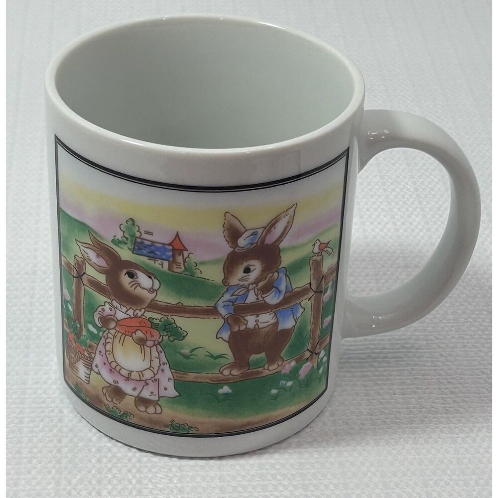 VINTAGE PETER RABBIT‎ EASTER BUNNY CUTE GARDEN RABBITS Kitchen Spring Coffee MUG